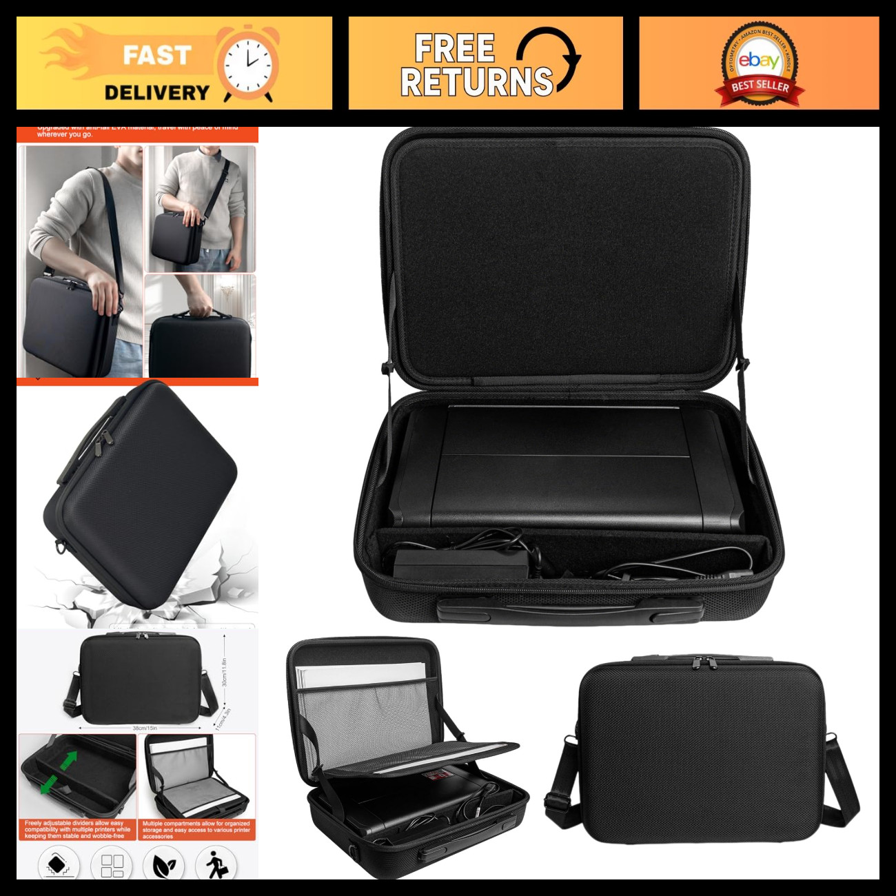 Portable Printer Carrying Case for Canon PIXMA TR160/TR150 & Epson WF-110