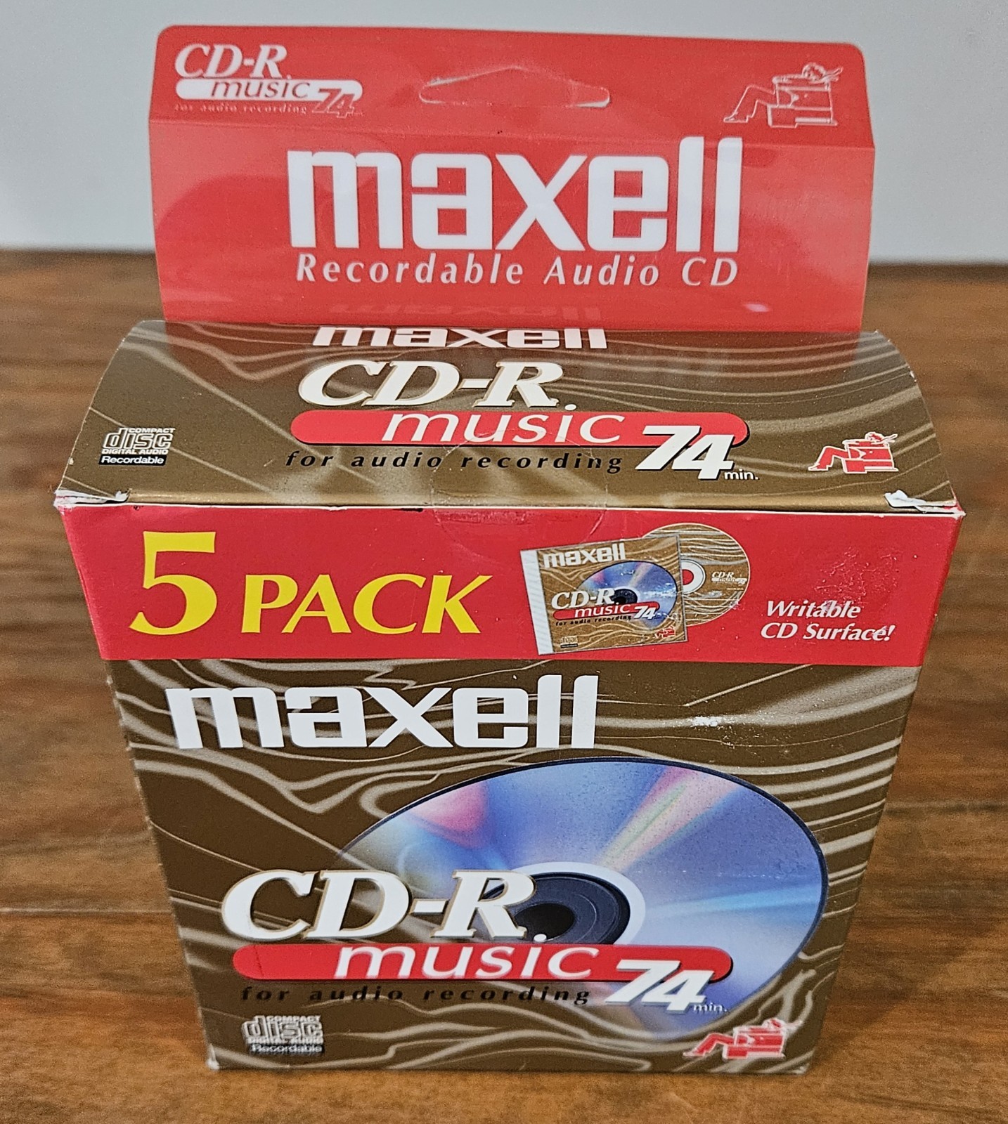 Maxell CD-R Music 74 Min Audio Recording Discs 5 Pack Jewel Cases Vintage NIB