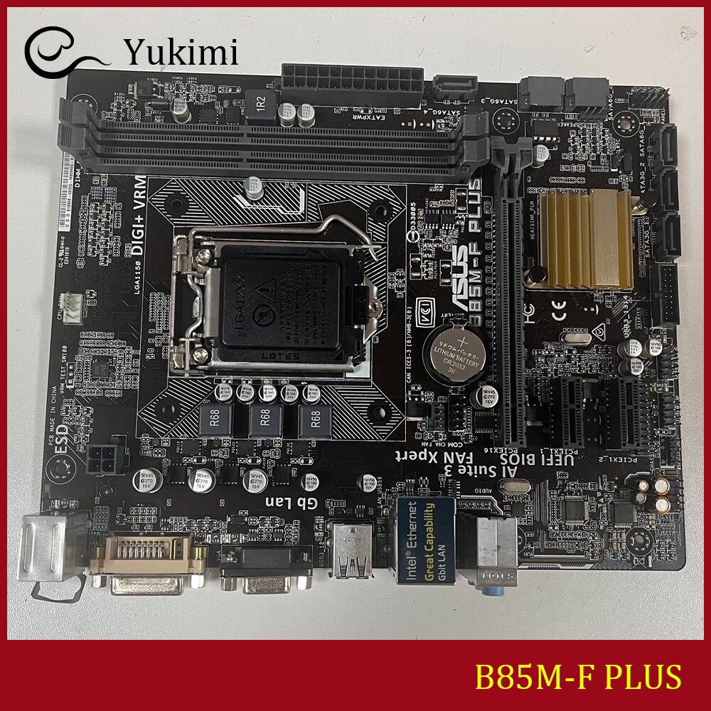 FOR ASUS B85M-F PLUS LGA 1150 16GB VGA DVI Micro ATX Motherboard Test OK