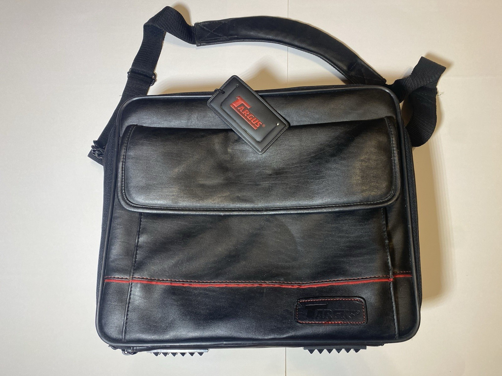 Vintage Targus Laptop Case Bag Black Red Stitch Made in Korea 80s 90s Retro