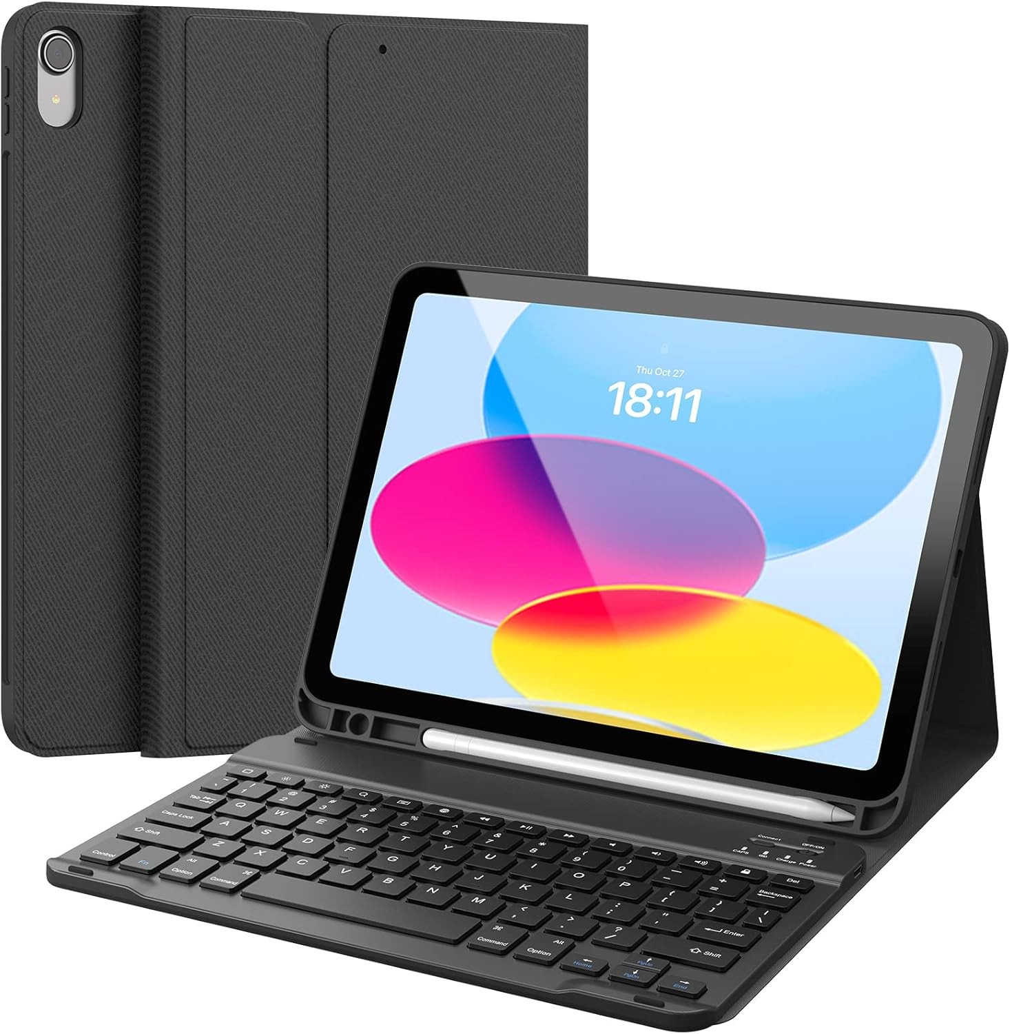 CHESONA Keyboard Case for iPad For (A16) 11th &amp; 10th, Black 