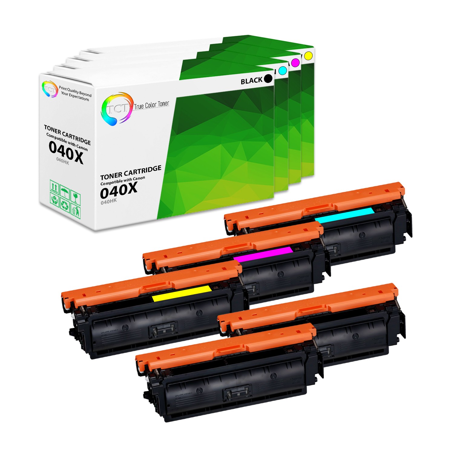 5Pk TCT 040H HY For Canon LBP712CDN 712CX Black Cyan Magenta Yellow Toner