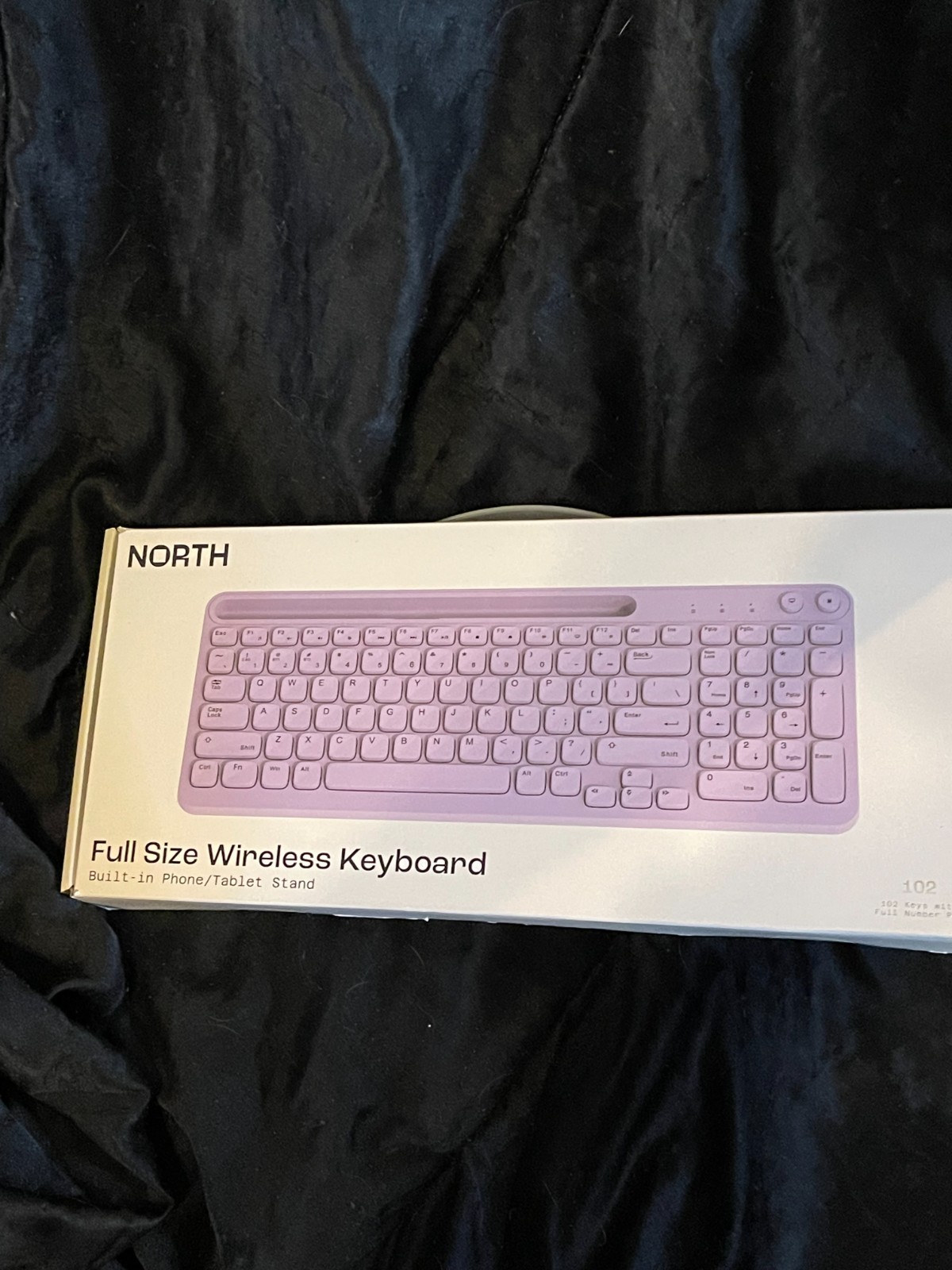 NORTH Full Size Wireless Keyboard Purple Round Keycaps QWERTY English 105