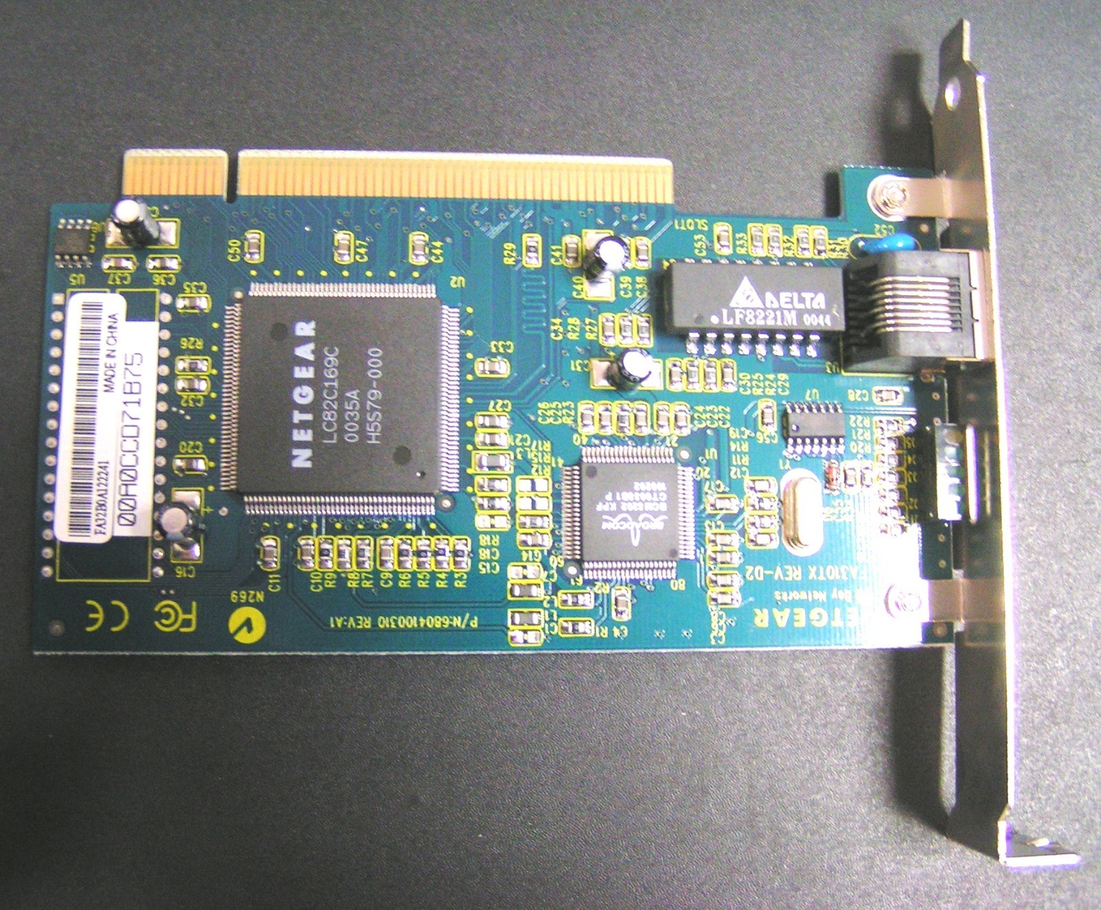 NETGEAR FA310TX REV D2 6804100310 PCI NETWORK CARD