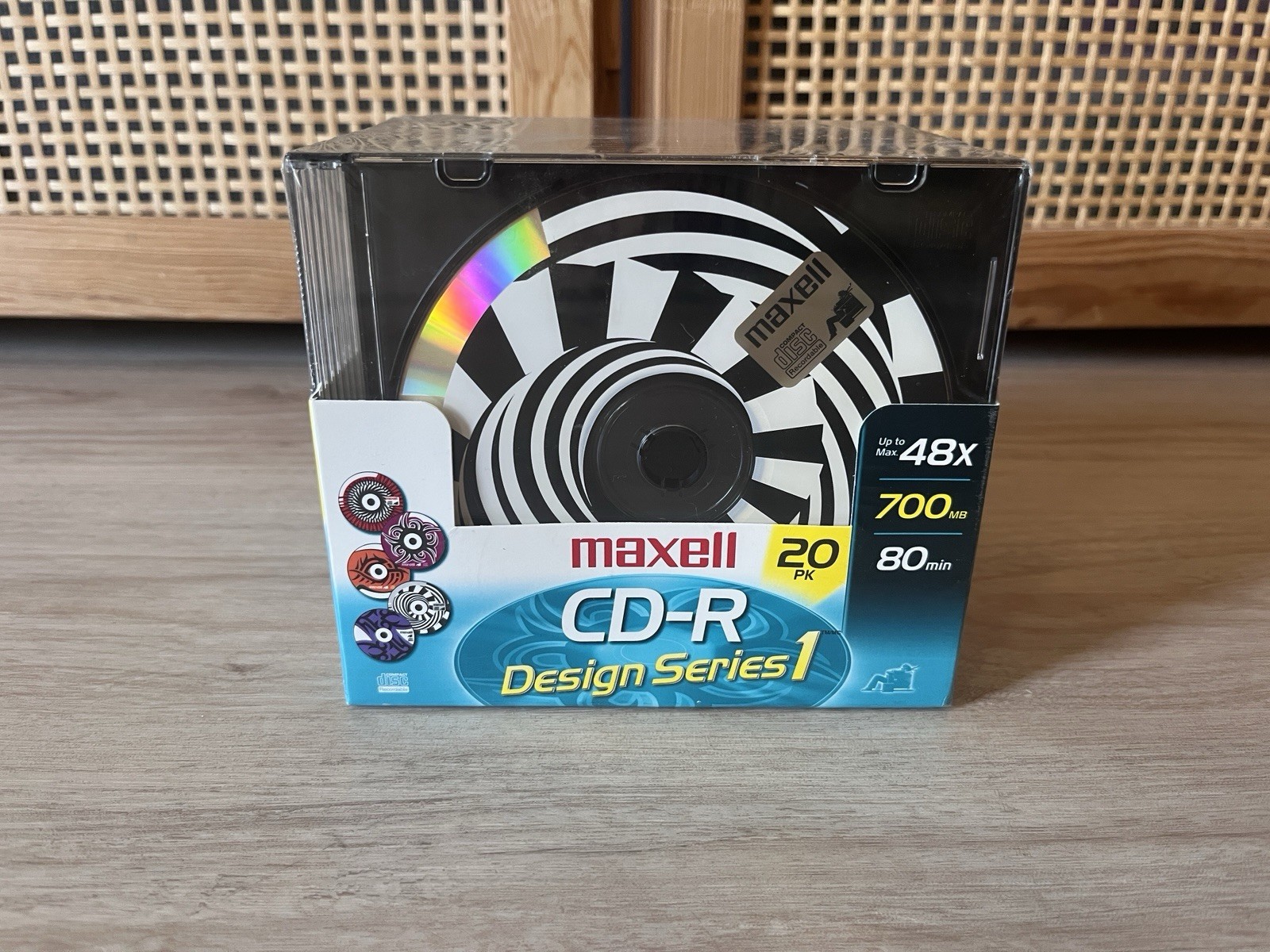 Maxell 20Pk Blank CD-R Series 1 Design Pack Slim Jewel Cases 80 Min 700mb 48x