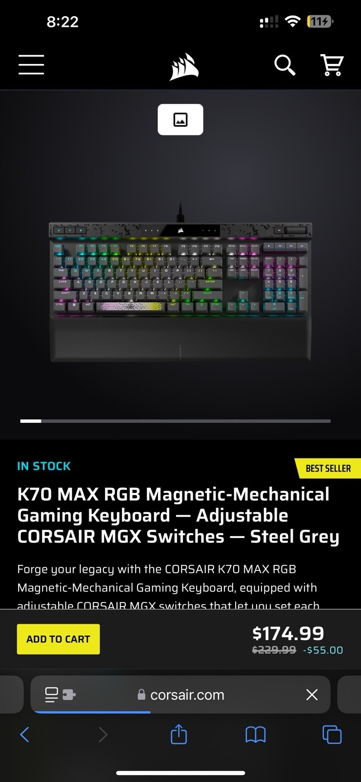 Corsair K95 RGB Platinum XT Wired Mechanical Gaming Keyboard