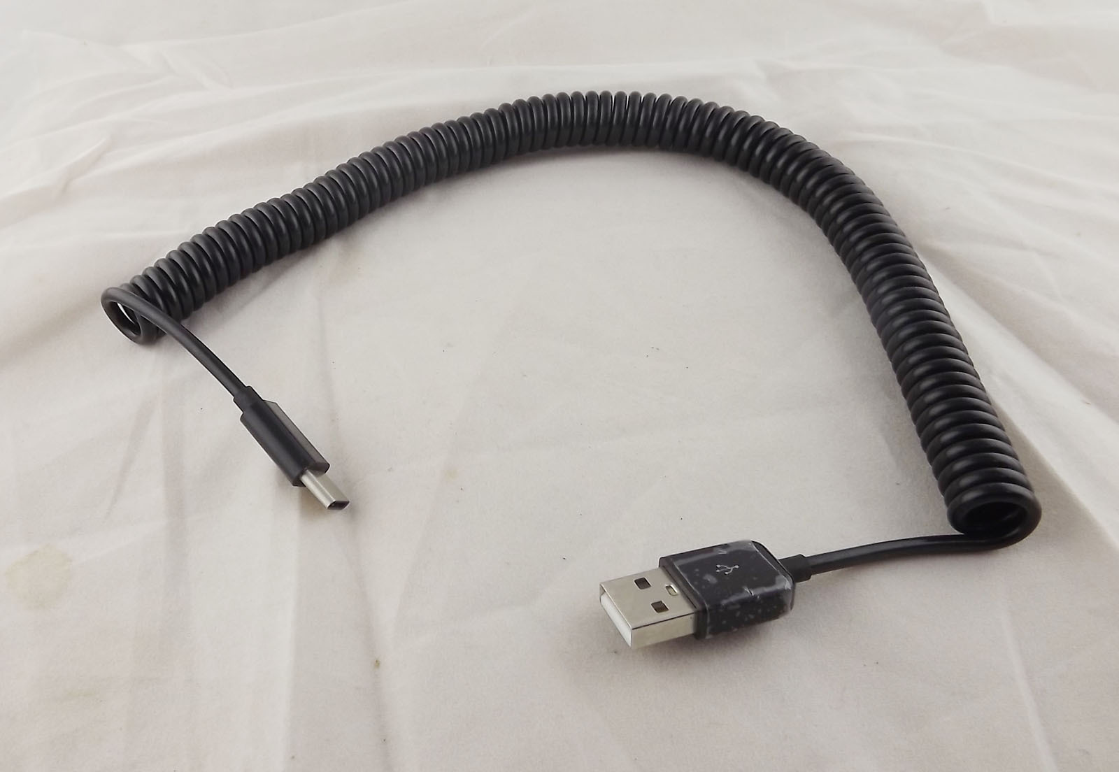 USB 3.1 C Type Male To 2.0 A Male Spiral Coiled Data Sync Adapter Cable Black 3M