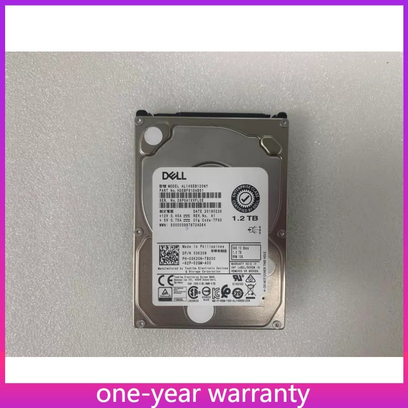 1PCS 3K30N 03K30N NEW Dell 1.2T 10K SAS 12G 2.5" Hard Disk 3K30N 03K30N HDD New