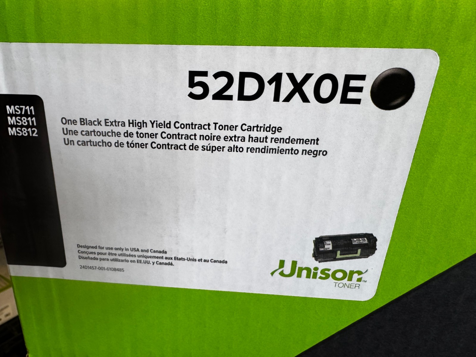 NEW Lexmark 52D1X0E Black Extra High Yield Toner Cartridge