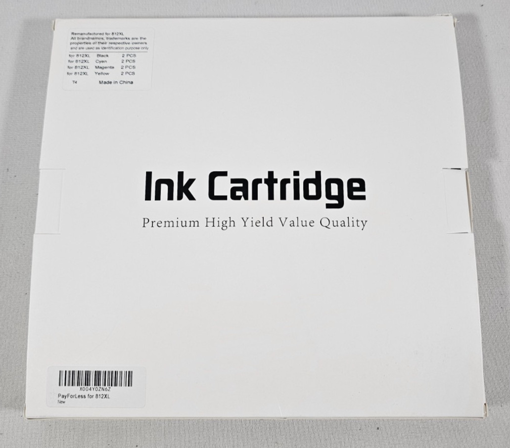 8x Ink Cartridges For Epson 812XL Workforce Pro 2x: Black Cyan Magenta Yellow