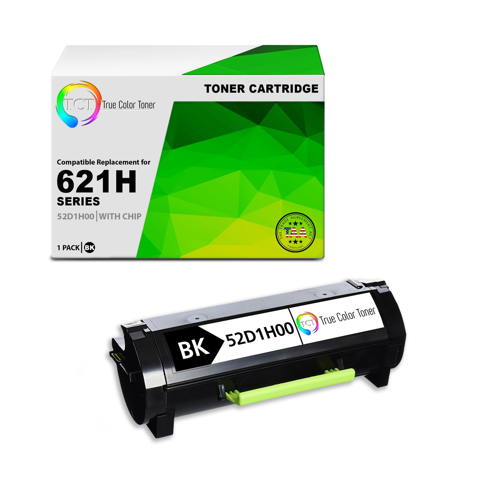 TCT 52D1H00, 521H, 621H TAA Compliant Toner Cartridge Replacement for Lexmark