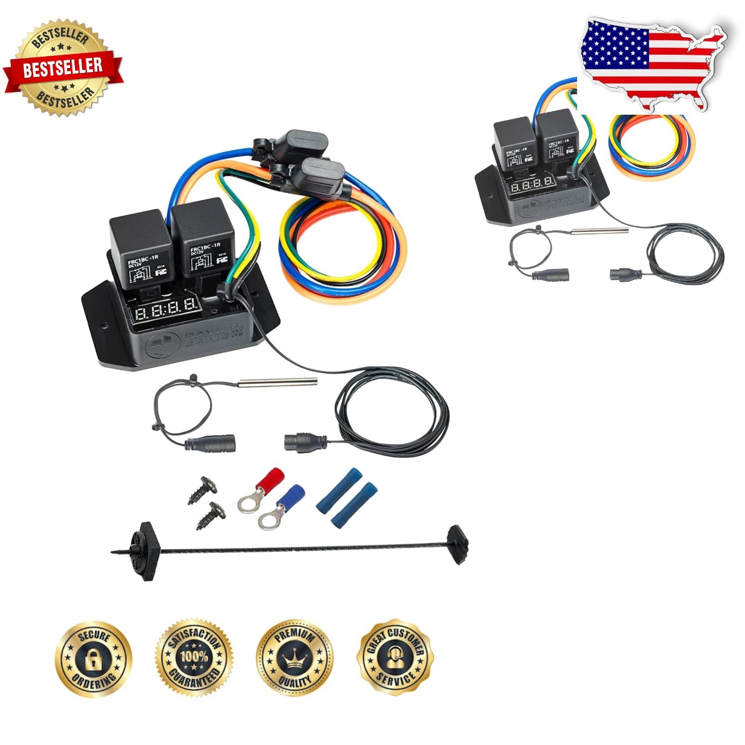 Digital Thermatic Fan Switch 12/24V 40A Adjustable Temp