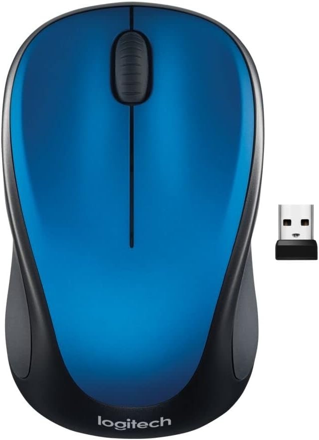 M317 Wireless Optical Mouse - Comfortable Design, 2.4GHz Connection, Steel Blue