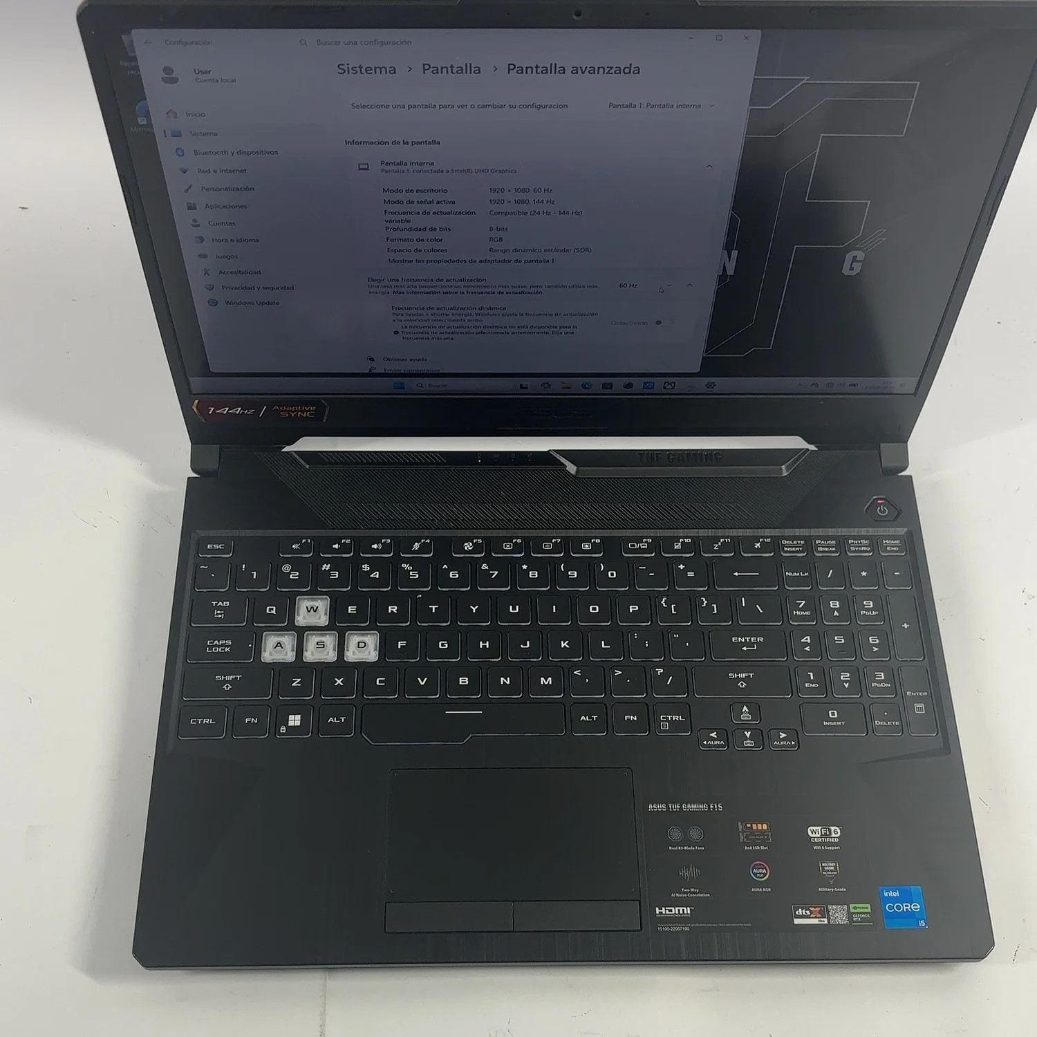 Asus TUF A15 FX506H 15.6" i5-11400H 2.7GHz 8GB RAM 500GB GeForce RTX 2050