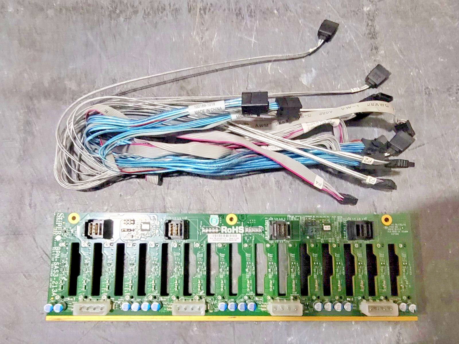 SUPERMICRO BPN-SAS3-213A 16 BACKPLANE 16X 2.5" W/CABLE 100189-1019 CBL-SAST-0631