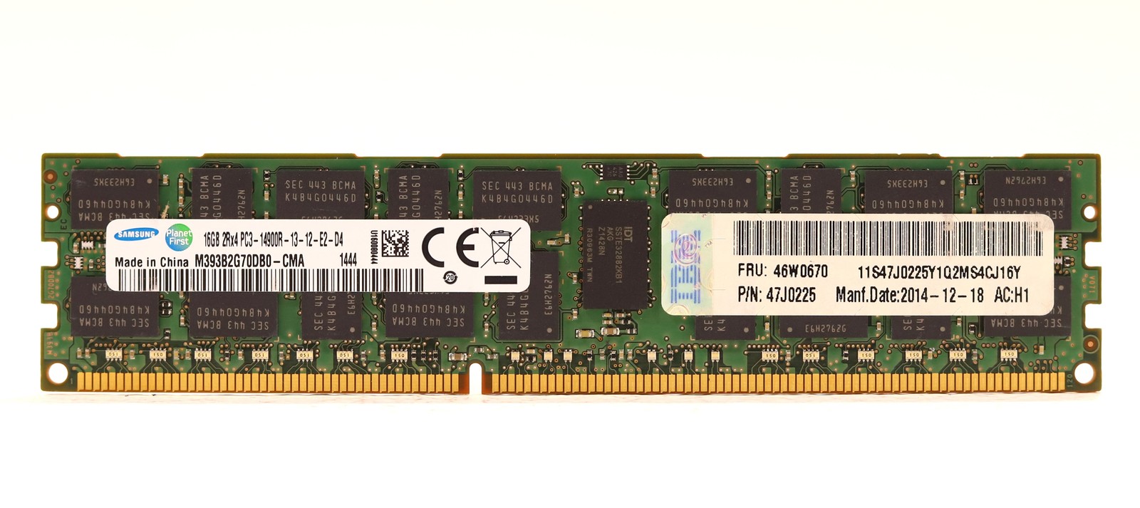 Samsung 16GB 2Rx4 PC3-14900R-13-12-E2-D4 ECC REG Server Memory M393B2G70DB0-CMA