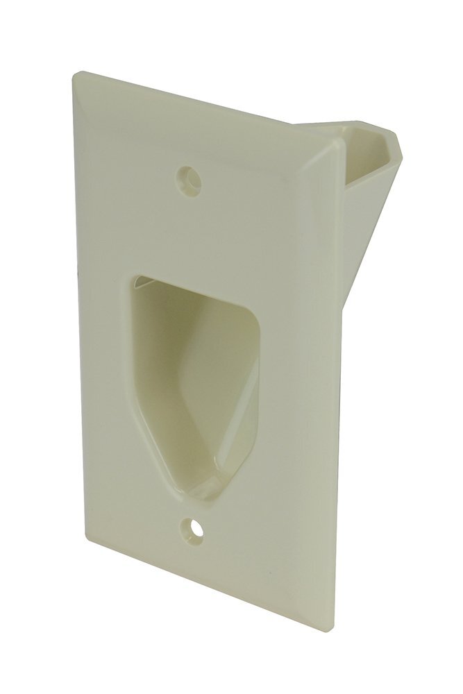 Datacomm Electronics 450001la 1gang Recessed Low Voltage Cable Plate Lite Almond