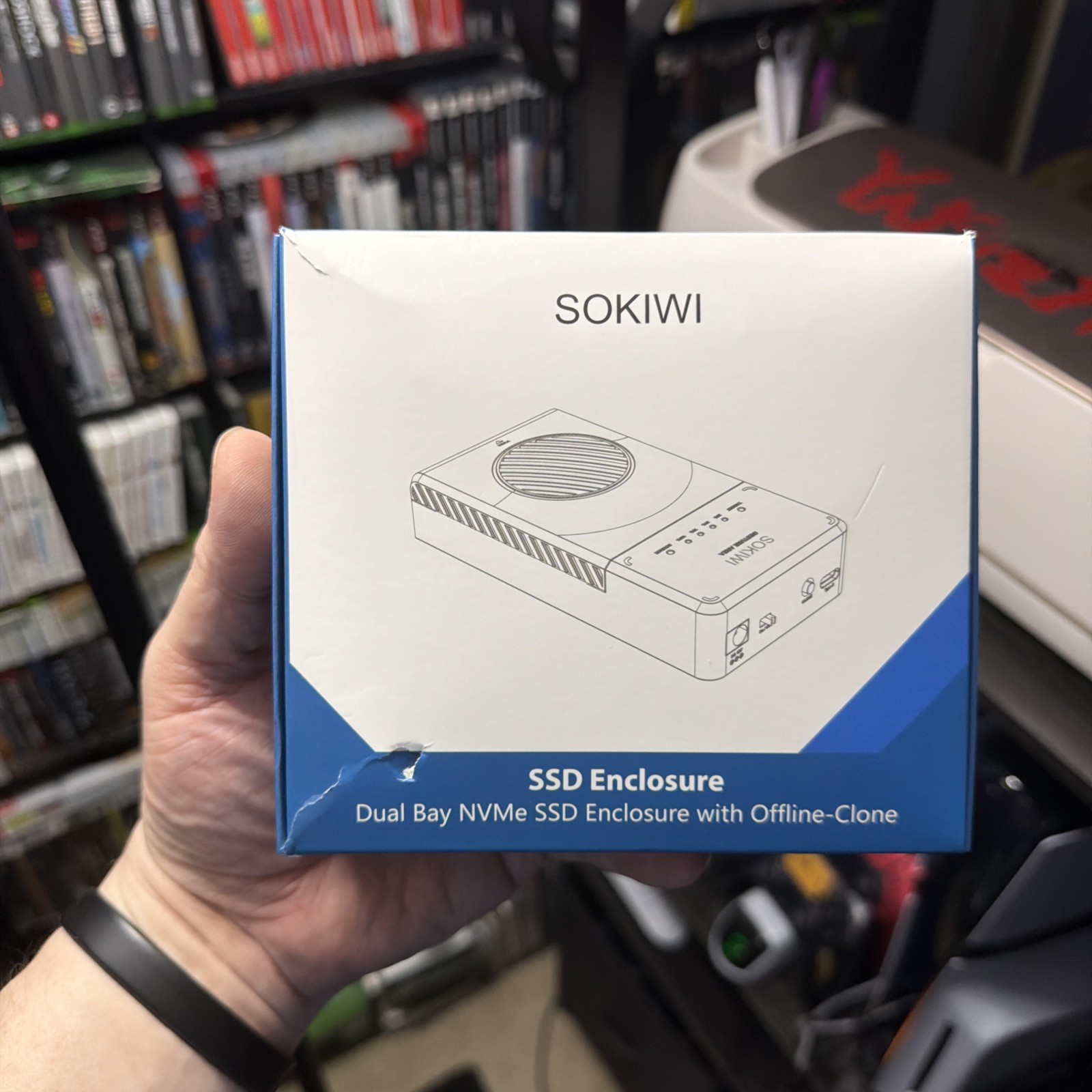 Sokiwi Dual Bay NVMe SSD Enclosure With Off-Line Clone, Black 