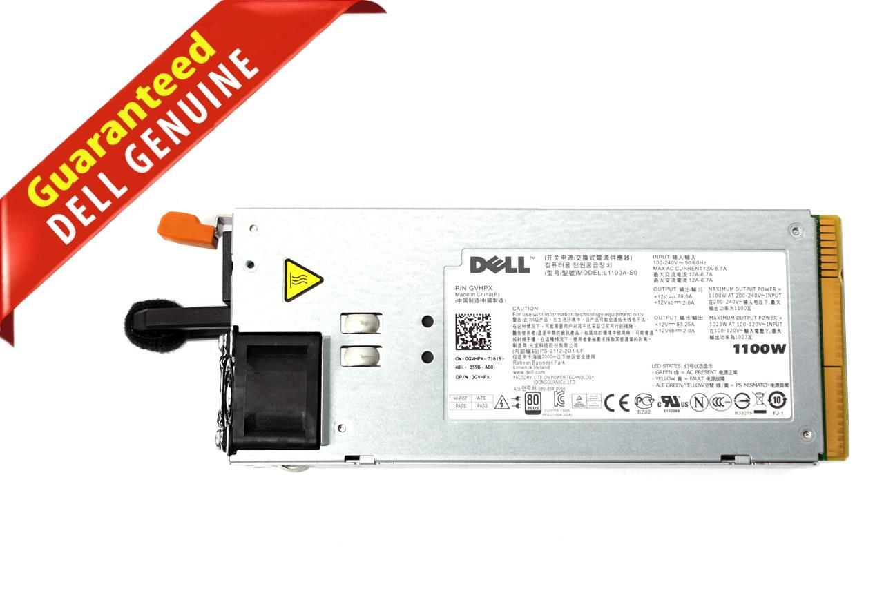 Dell Power Supply 1100W 80 PLUS HOT PLUG FOR DELL R7610 R510 R810 C6100 GVHPX
