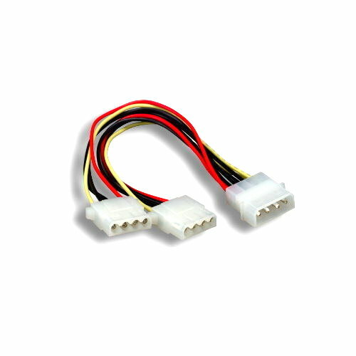 8 inch 18AWG DC Power Splitter Y-Cable 5.25" Molex 4Pin Male to 2xFemale PC