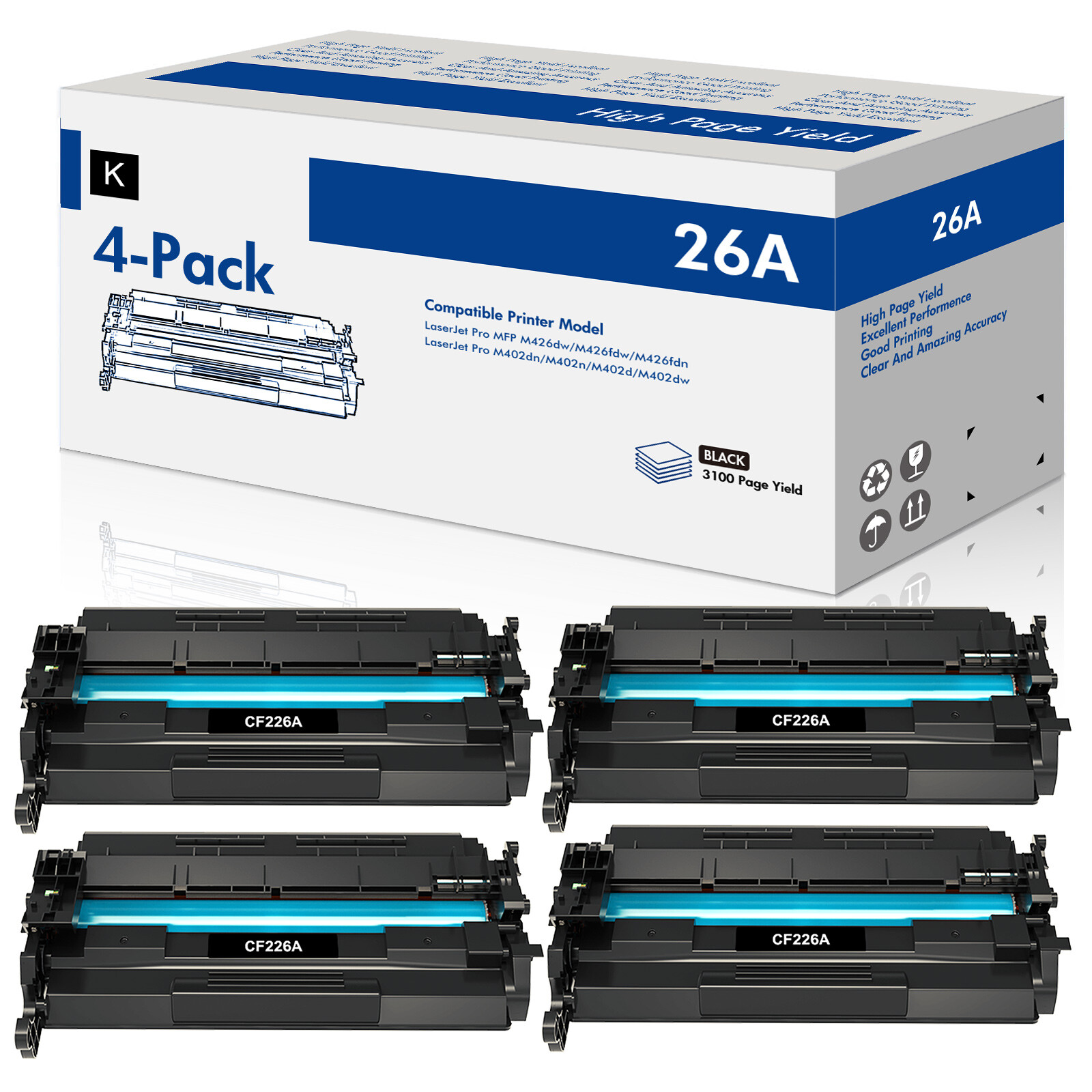 BK CF226A Toner for HP 26A Toner Cartridge Laserjet M402n M426fdn M402dn M426fdw