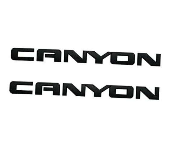 2Pc Canyon Emblem Front Side Door Rear Liftgate Tailgate Nameplate Matte Black