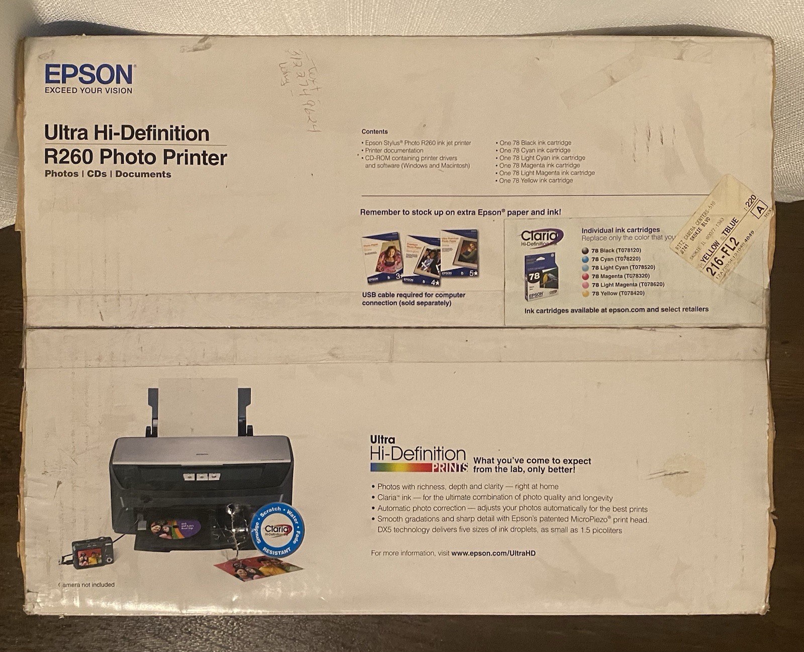 Epson Stylus Photo R260 Digital Photo Inkjet Printer Brand New Sealed