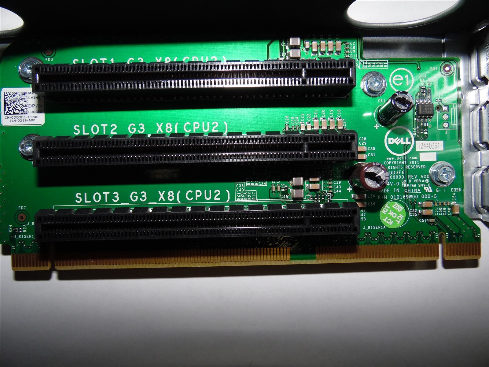 DELL POWEREDGE SERVER R720 R720xd SLOT 123 RISER 1 PCI-e EXPANSION CARD DD3F6