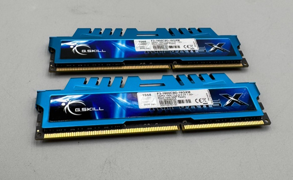 LotOf2 RipJaws X G.Skill DDR3 8GB Each 2x8GB =16GB PC3 1600MHz RAM Memory B/Blue
