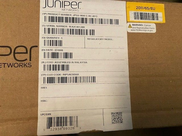 Juniper JPSU-1600-C-AC-AFO 1600W PSU AFO airflow EX4400