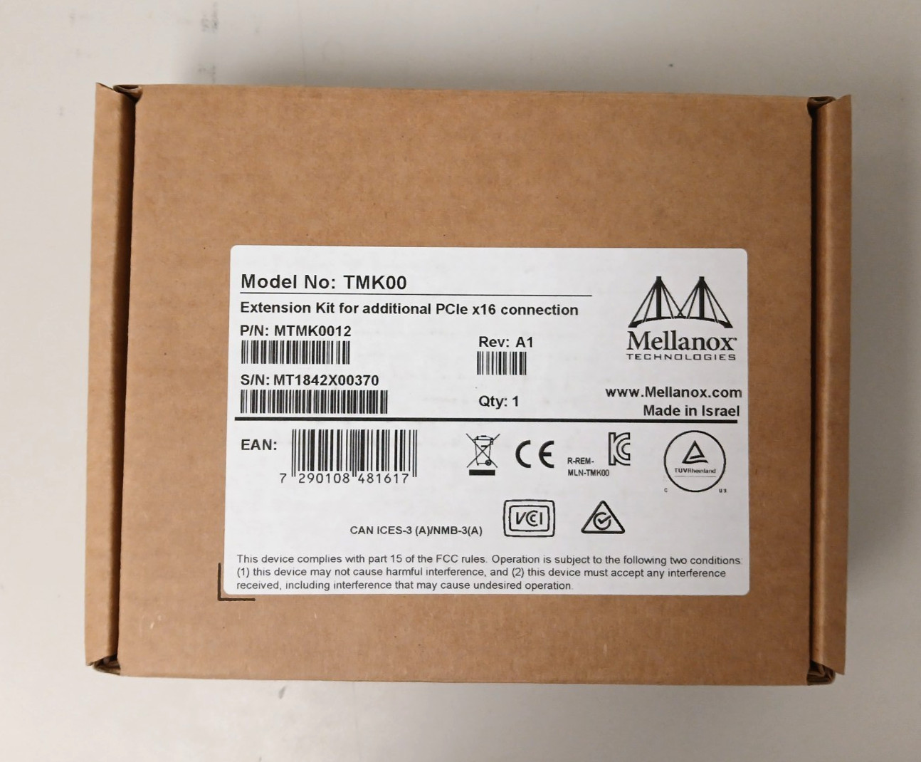 Dell Mellanox TMK00 MTMK0012 ConnectX PCIe Auxiliary card and cables NEW