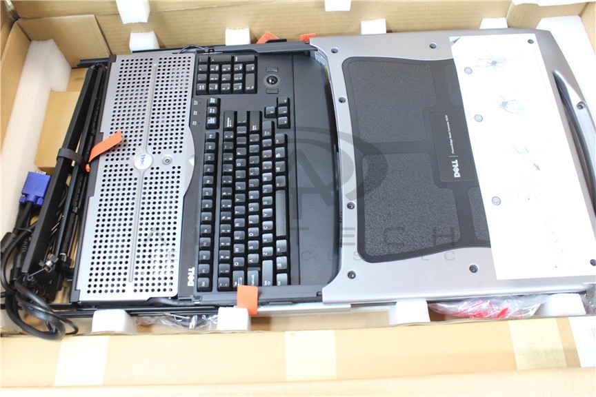HF885 DELL PowerEdge Rack Console 15FP w/ Keyboard & RAIL KIT