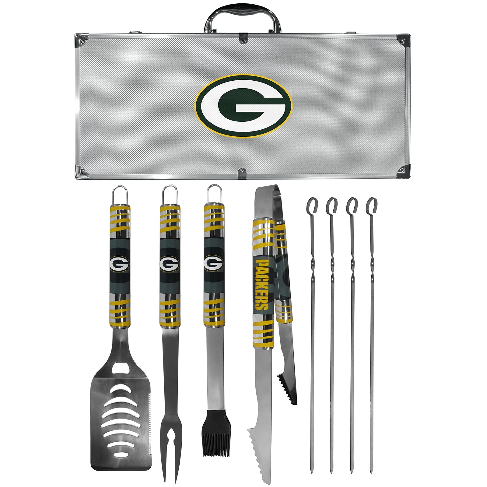 NFL Siskiyou Sports Fan Shop Green Bay Packers Steel Tailgater BBQ Set w/Case...