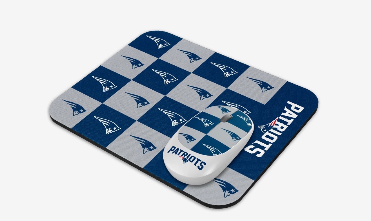 SOAR NFL Wireless Mouse Mouse Pad Set New England Patriots Checkered NEW