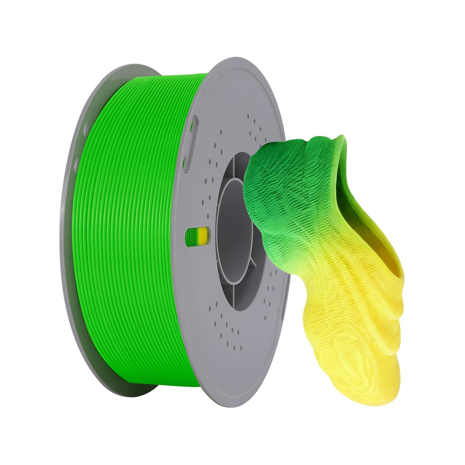 Kingroon TPU 85A 3D Printer Filament, Yellow-Green Rainbow, 1kg