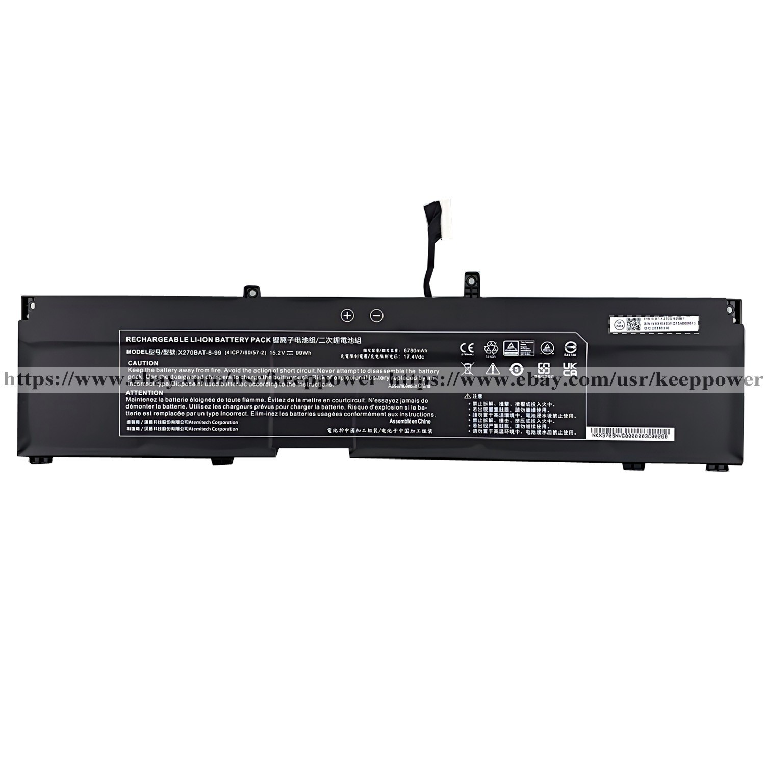 Genuine X270BAT-8-99 Battery For Eurocom Raptor X17 6-87-NH77S-42D00