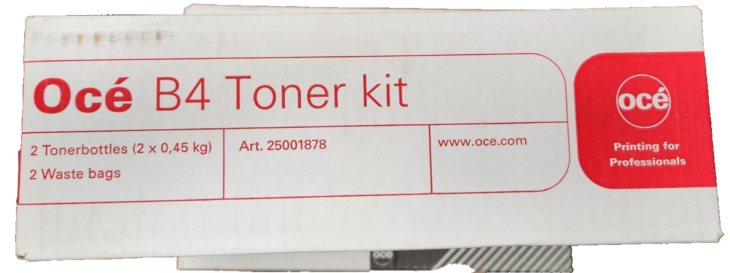 Oce B4 25001878 Original Toner Kit 2 Toners Bottles for Oce 9300/9400.+Waste bag