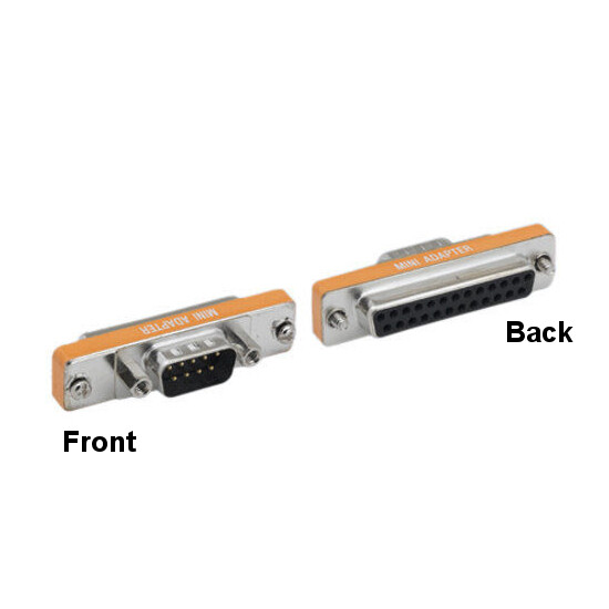 10PCS DB9 Male to DB25 Female AT Modem Mini Adapter Low Profile Shielded RS-232