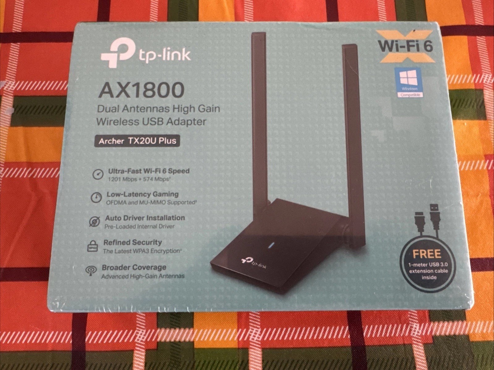 TP-Link AX1800 Dual Antennas High Gain Wireless USB Adapter -Archer TX20U Plus