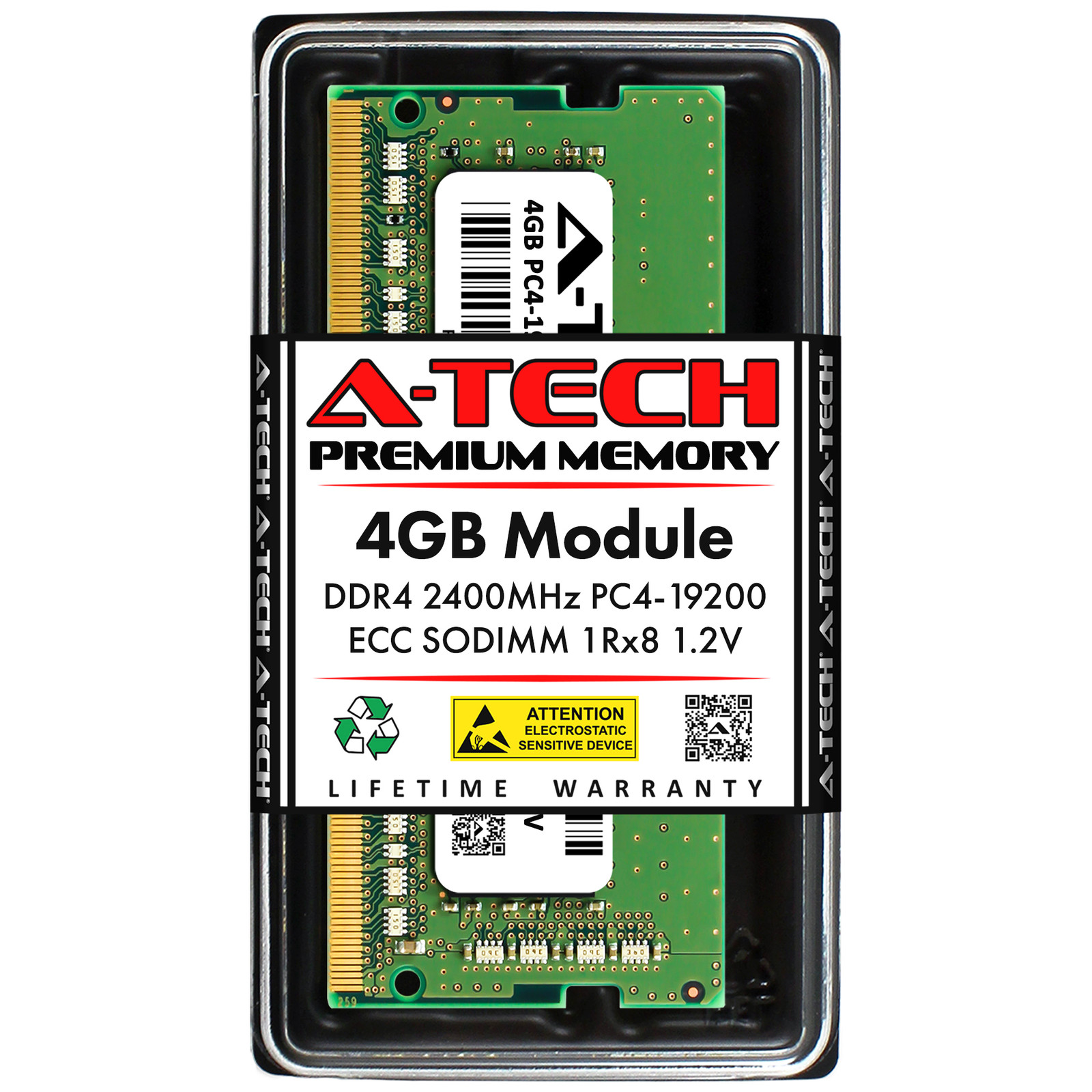 A-Tech 4GB 1Rx8 PC4-19200 DDR4 2400 MHz ECC SODIMM MicroServer NAS Memory RAM x1