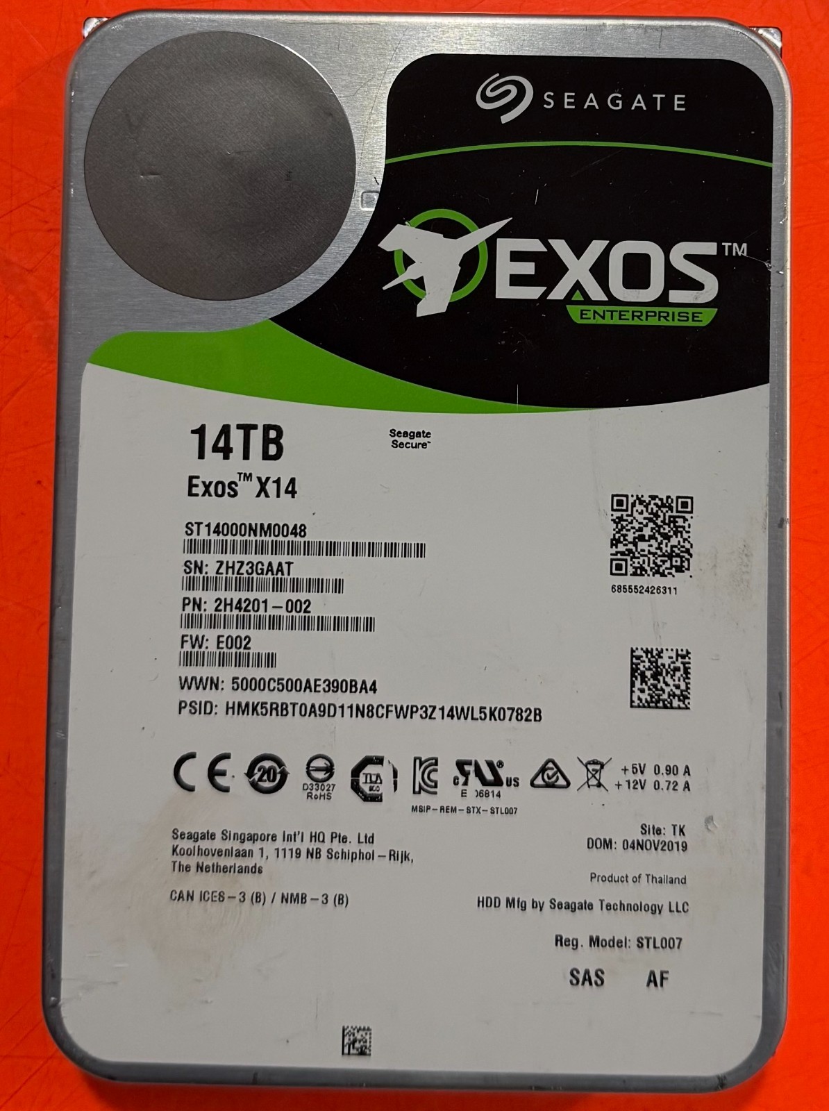 Seagate Exos X14 (7200RPM, 3.5-inch, SAS-3, Standard Format) 14TB Internal...