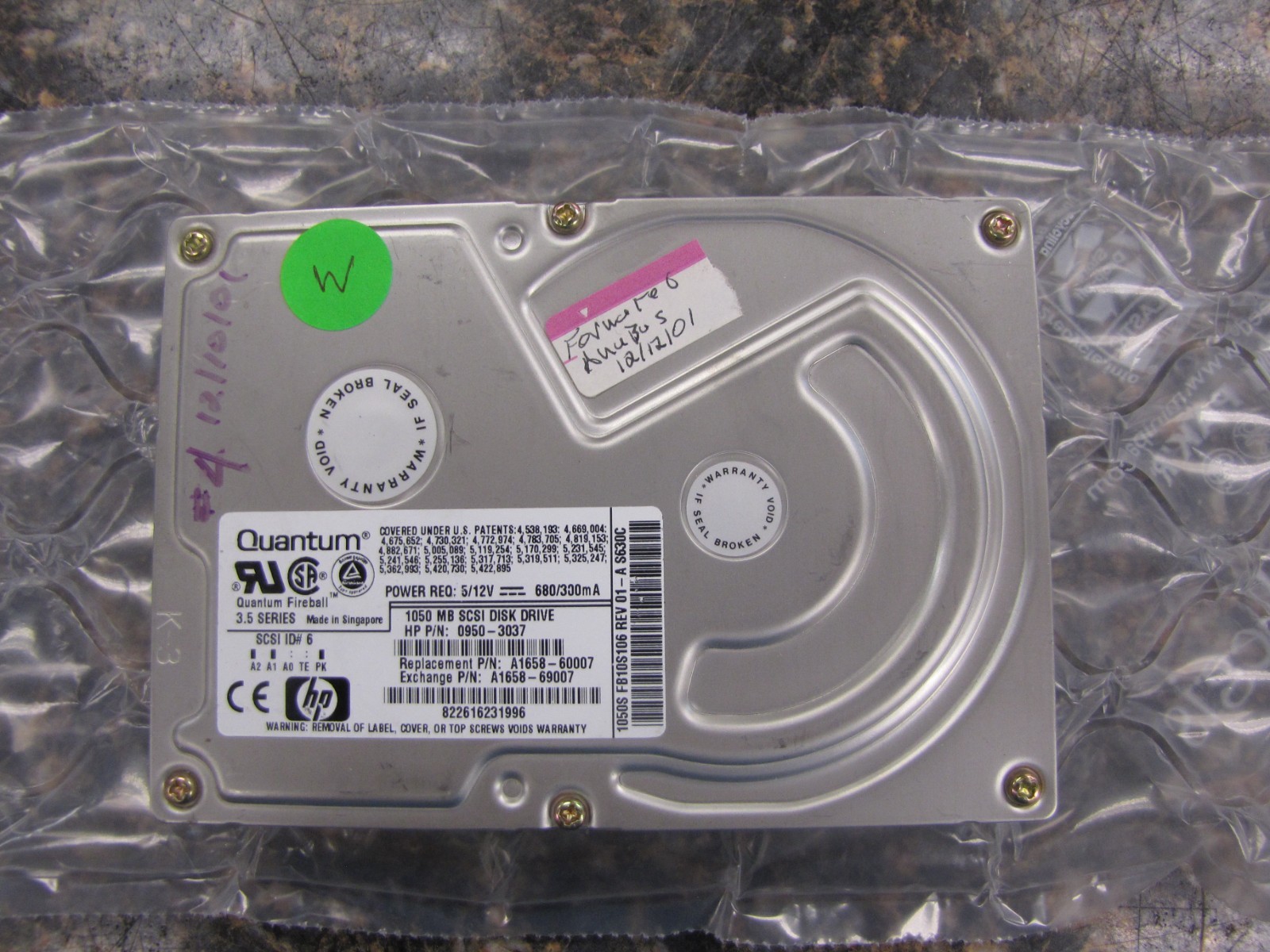 Quantum Fireball 1280S FB12S012 SCSI 3.5 Series Hard Drive TESTED WIPED & WORKS