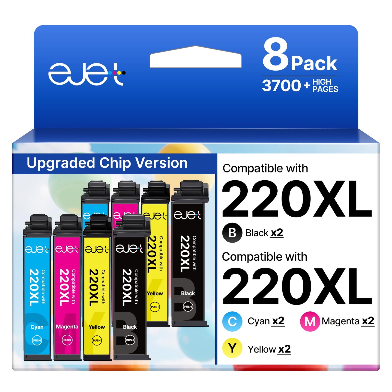 ejet 220XL Ink Cartridges 8 Pack Compatible