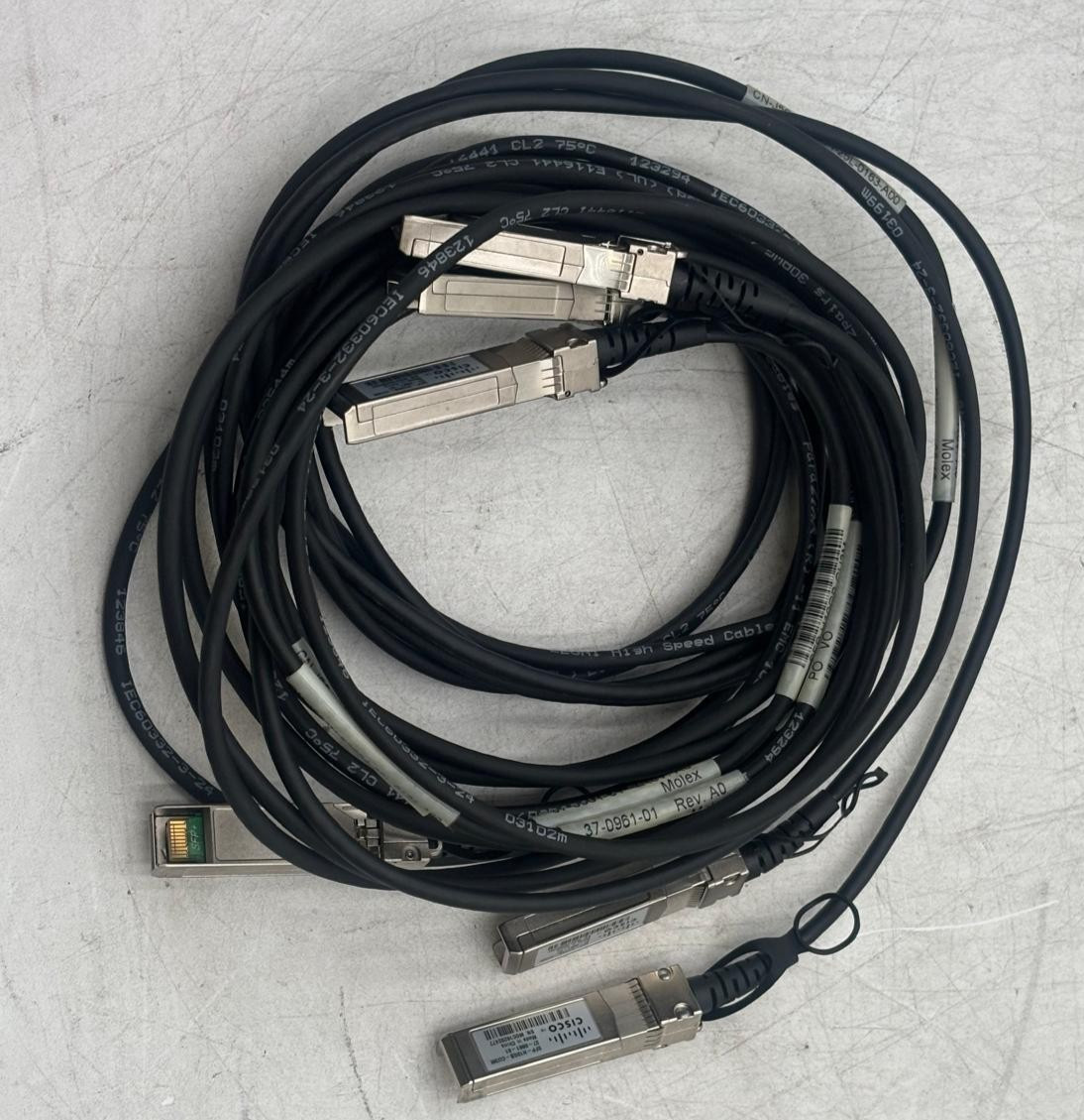 Lot of 3 Cisco SFP-H10GB-CU3M SFP+ Twinax Copper 3M Passive Cable 37-0961-01