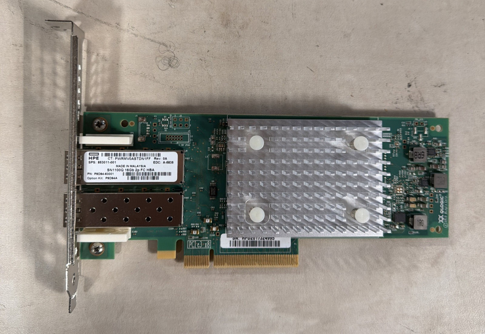 P9D94-63001 HPE SN1100Q 16GB DUAL PORT FIBRE CHANNEL HOST BUS ADAPTER 853011-001