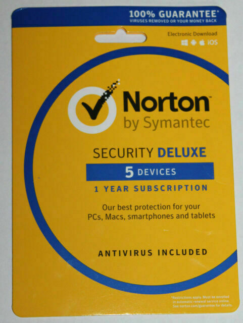 Norton Security Deluxe - 5 Device for 21353845. Unused