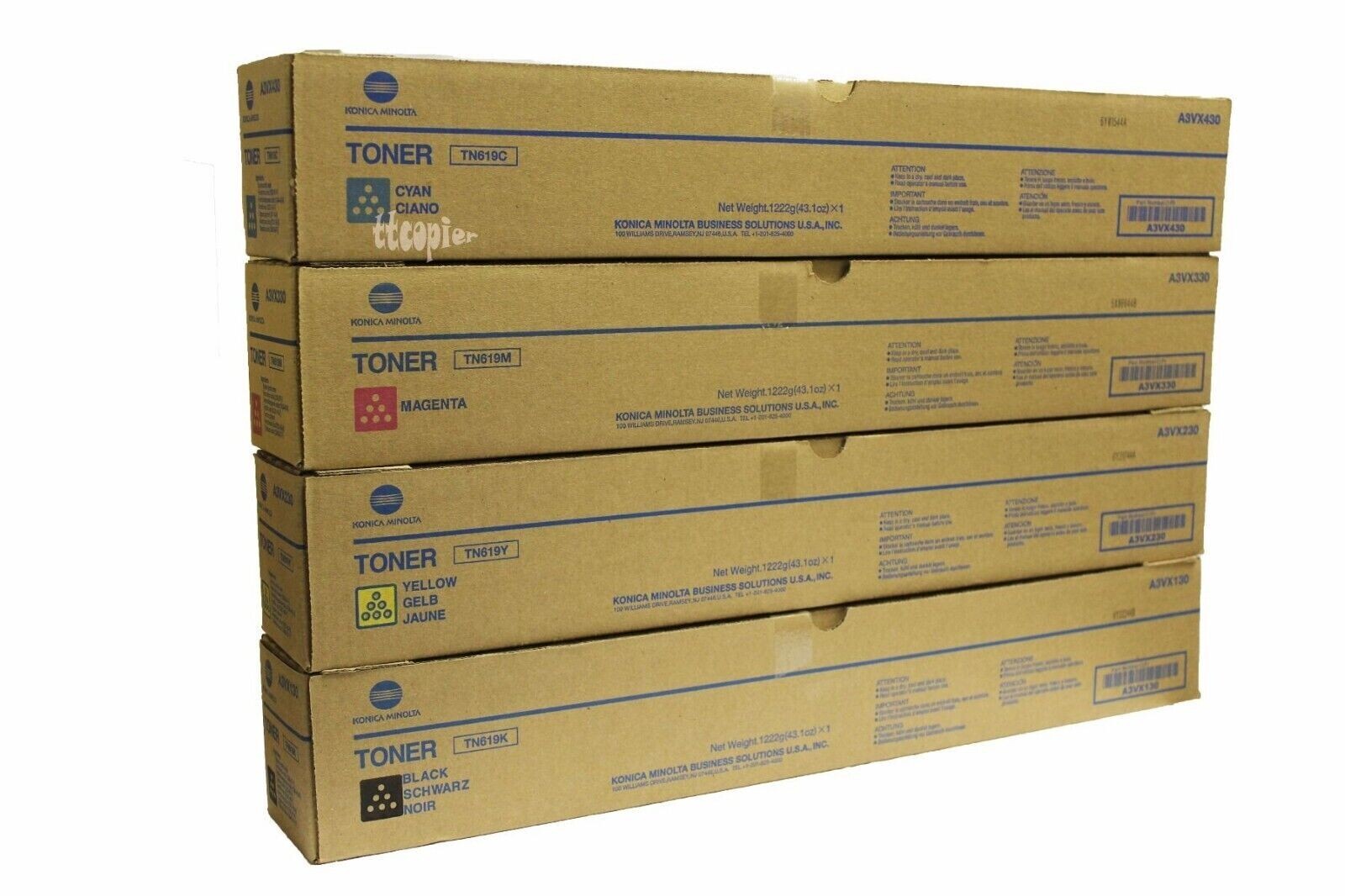 TN-619 Toner Set  CMYK Konica Minolta  bizhub Press  C 1060 C1070 C2070 C3070