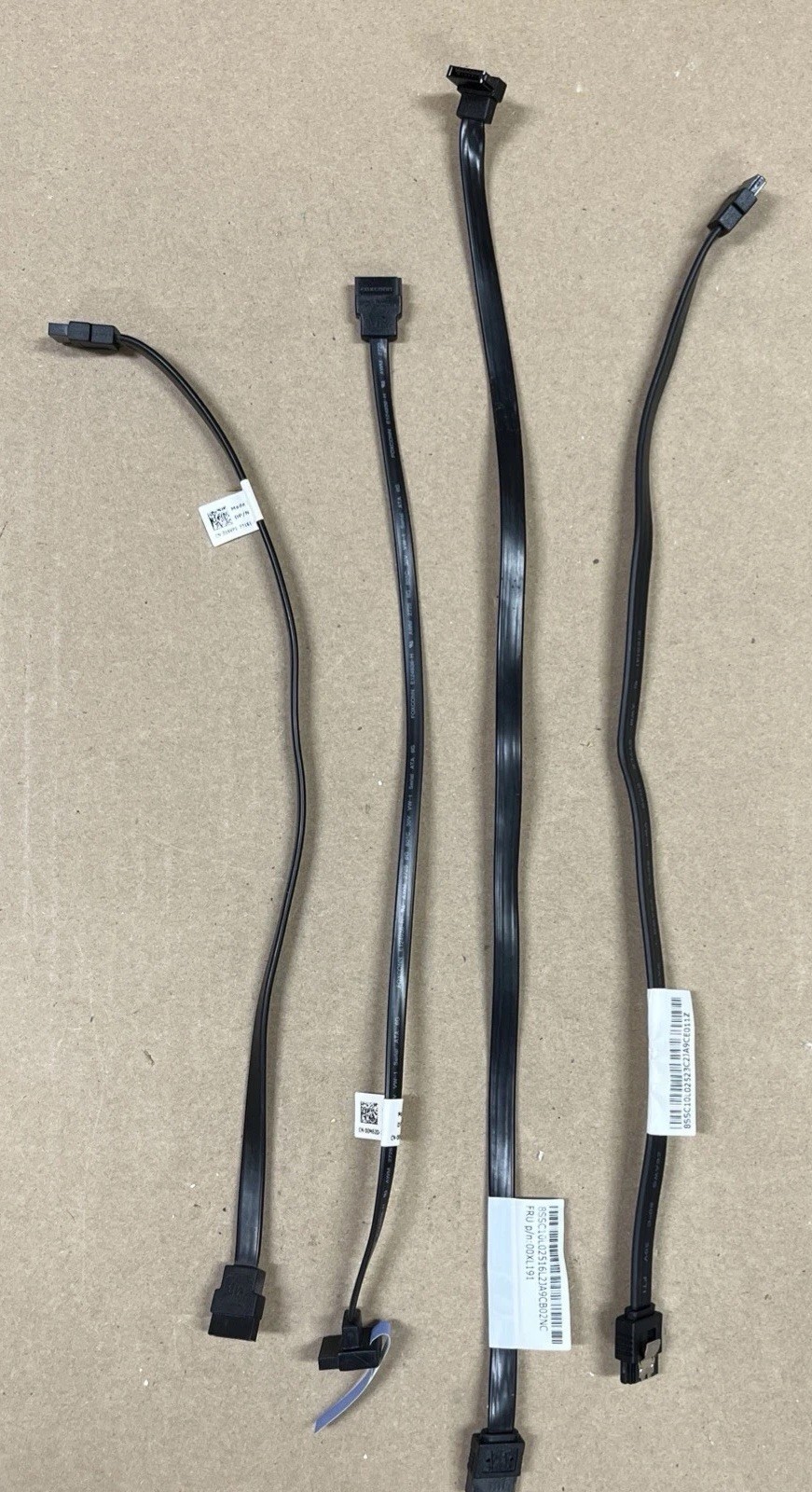 QTY 4 OEM Dell SATA Data Cables 00XL193, 00XL191, 016VP1, 00M62D BLACK
