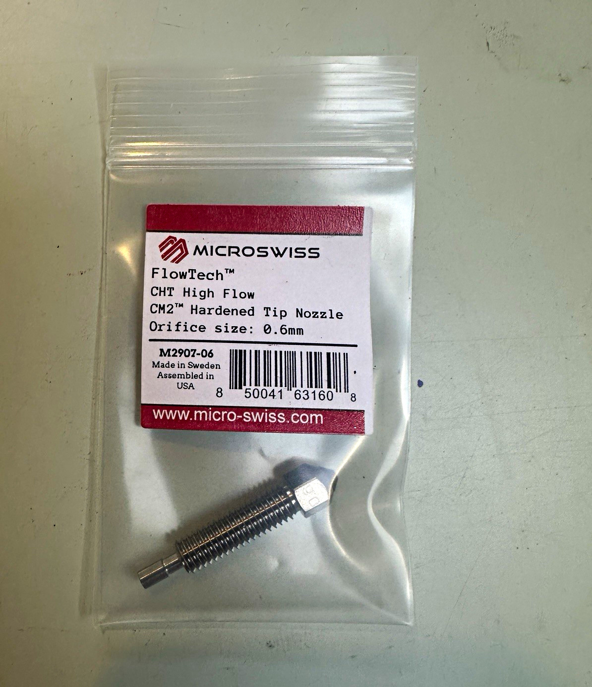Micro Swiss FlowTech CHT High Flow Hardened Tip Extruder Nozzle 0.6mm CM2