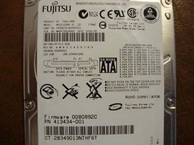 Fujitsu MHY2120BH PL (CA06889-B27600C1) 0BCBEB-0080892C 120gb 2.5" Sata 